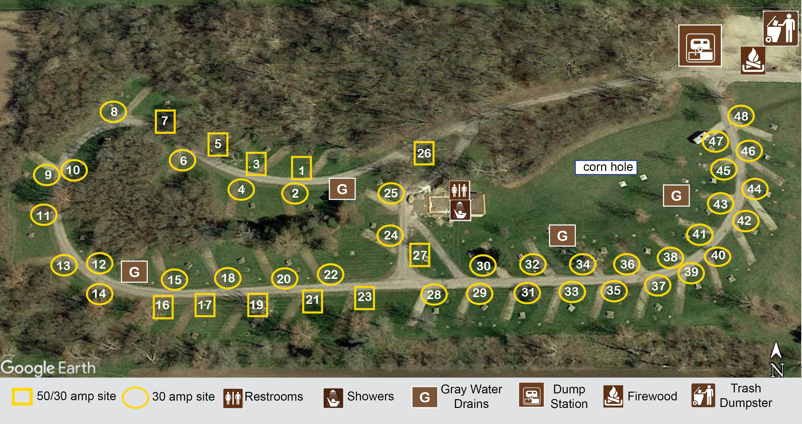 map of white star campground